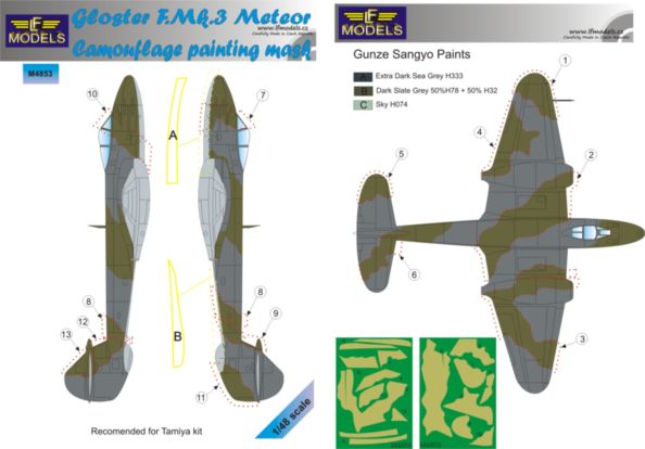 Gloster Meteor F MK3 Camouflage Painting Mask LFM4853