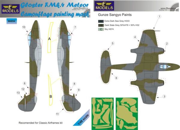 Gloster Meteor F MK4 Camouflage Painting Mask LFM4854