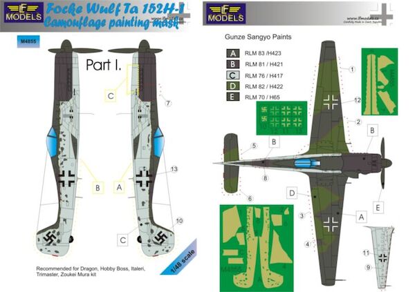 Focke Wulf TA152H-1 Camouflage Painting Mask Part 1 LFM4855