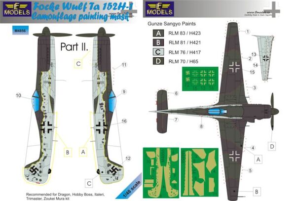 Focke Wulf TA152H-1 Camouflage Painting Mask Part 2 LFM4856