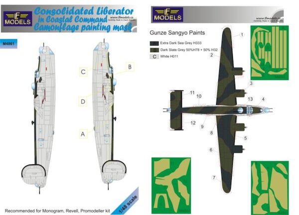 Consolidated Liberator MKVI Coastal Command Camouflage Painting Mask  LFM4861