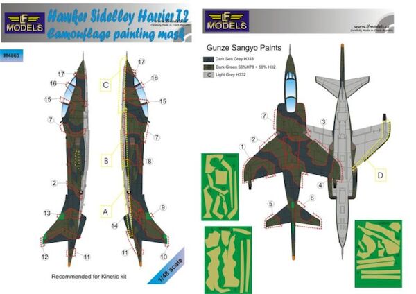 Hawker Siddely Harrier T2 Camouflage Painting Mask (Kinetic)  LFM4865