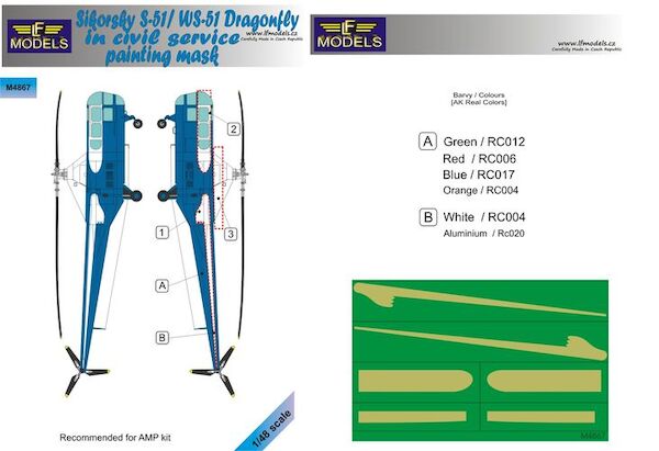 Sikorsky S51/WS51 in civil Service Painting Mask (AMP) LFM4867