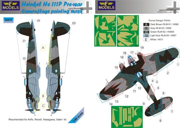 Heinkel He111P Pre War camouflage Mask  LFM4870