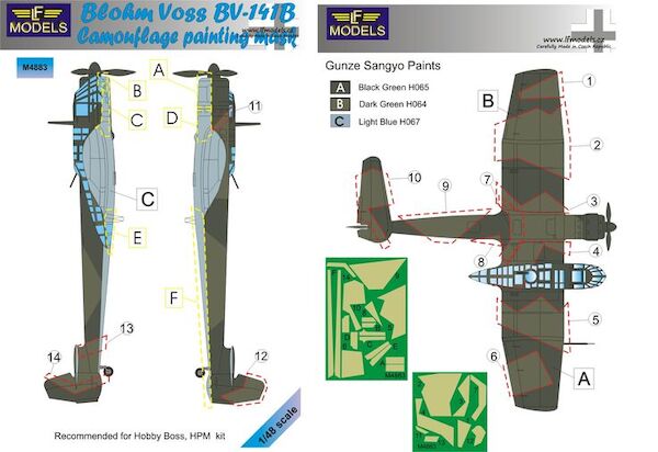 Blohm & Voss BV141B Camouflage Painting Mask LFM4883
