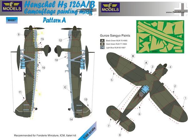 Henschel Hs-126A/B Pattern A Camouflage Painting Mask Camouflage Painting Mask LFM4887