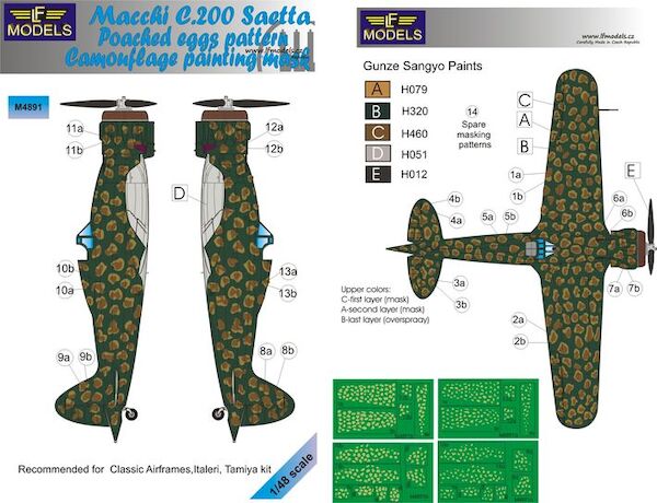 Macchi C200 Saetta Poached egg pattern Camouflage Painting Mask LFM4891