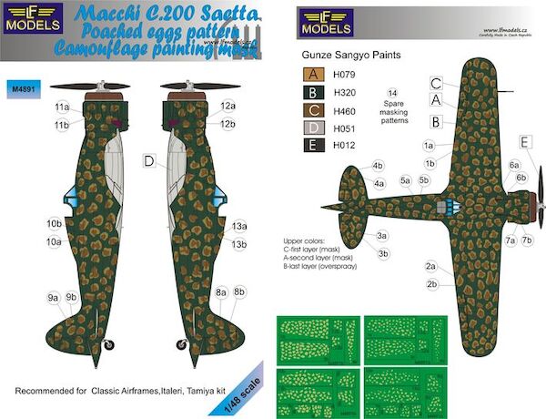 LF Models LFM4891 Macchi C200 Saetta Poached egg pattern Camoufla