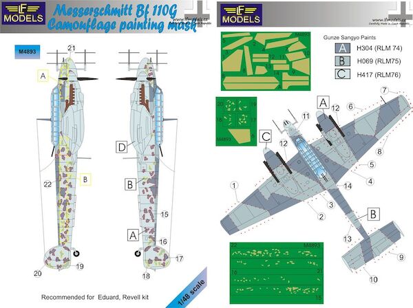 Messerschmitt BF110G Camouflage Painting Mask LFM4893