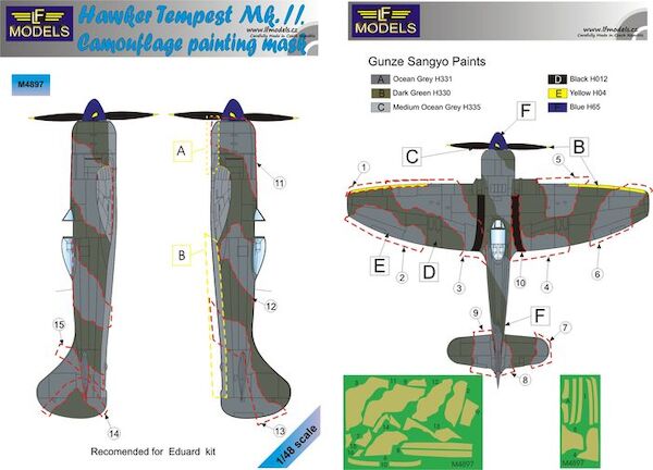Hawker Tempest Mk.II Camouflage Painting Mask LFM4897