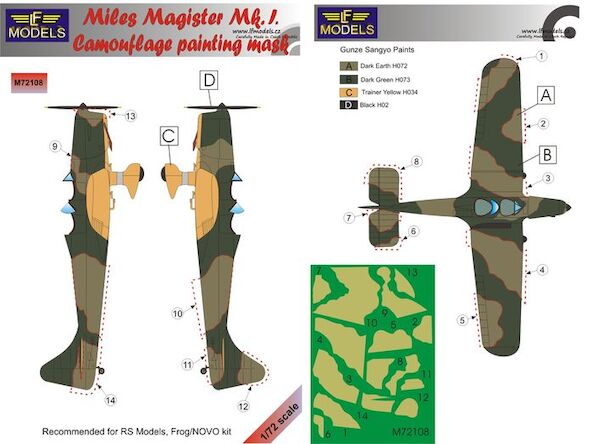 Miles Magister Mk1 Camouflage Painting Mask  LFM72108