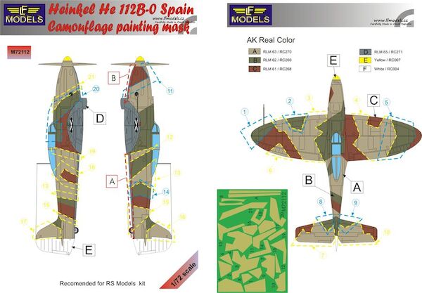 Heinkel He112B-0 Spain Camouflage Painting Mask LFM72112
