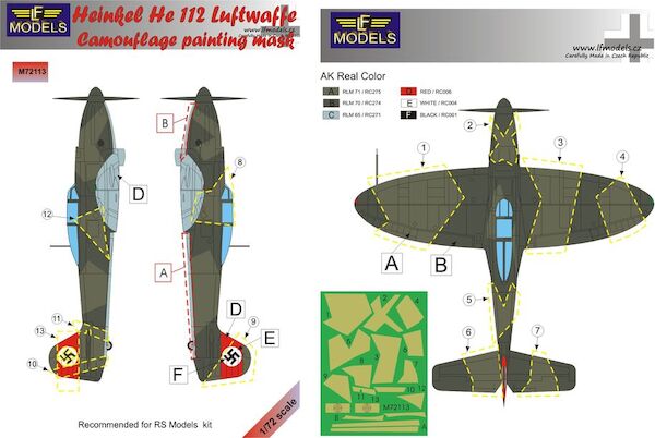 Heinkel He112 Luftwaffe Camouflage Painting Mask LFM72113
