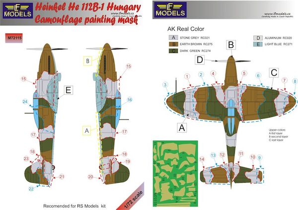 Heinkel He112B-1 Hungary Camouflage Painting Mask (RS Kit)  LFM72115
