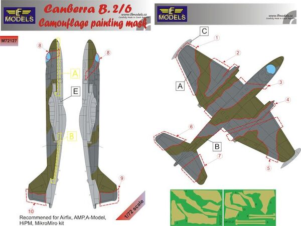 BAC Canberra B2/6 Camouflage Painting Mask LFM72127