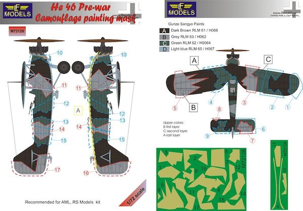 Heinkel He46 Pre war Camouflage Painting Mask (AML, RS Models)  LFM72128