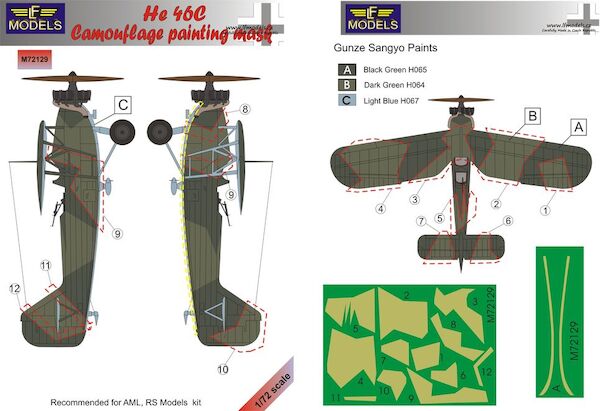 Heinkel He46 Camouflage Painting Mask (AML, RS Models)  LFM72129