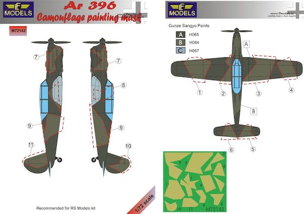 Arado Ar396 Camouflage Painting Mask (Special Hobby) LFM72142