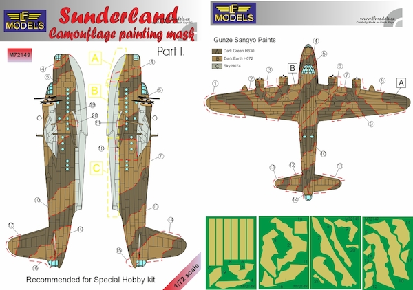 Short Sunderland Camouflage Painting Mask Part 1 (Special Hobby) LFM72149