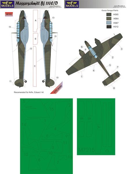 Messerschmitt BF110C/D camouflage Mask LFM7215