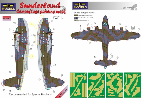 Short Sunderland Camouflage Painting Mask Part 2 (Special Hobby) LFM72150