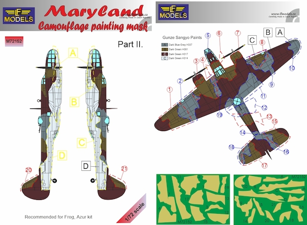 Martin Maryland Camouflage Painting Mask Part 2 (Frog, Azur) LFM72152