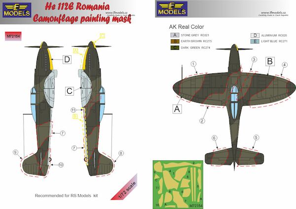Heinkel He112E Romanian service Camouflage Painting Mask LFM72154