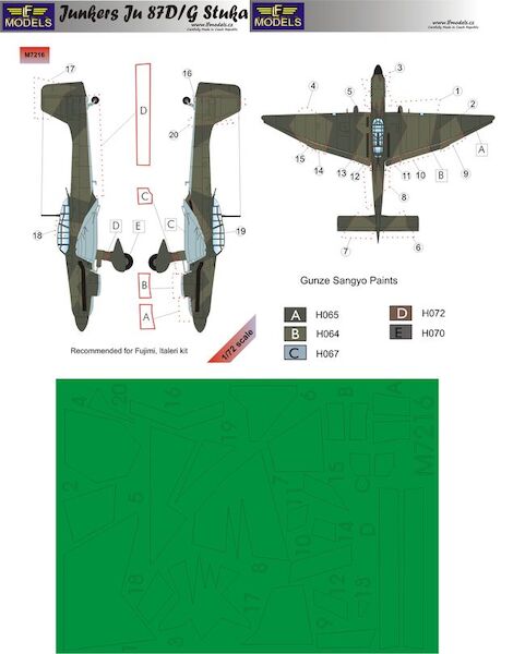 Junkers Ju87D/G Stuka camouflage Mask  LFM7216