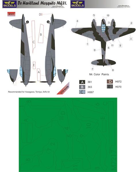 DH Mosquito MKVI camouflage Mask  LFM7217