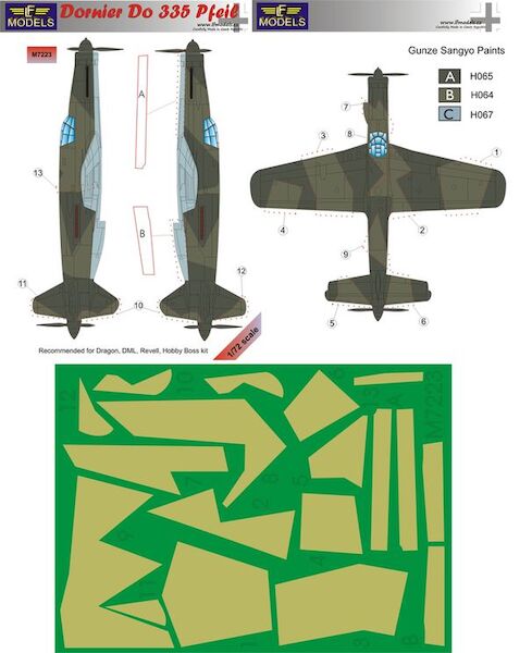 Dornier Do335 Pfeil camouflage Mask  LFM7223