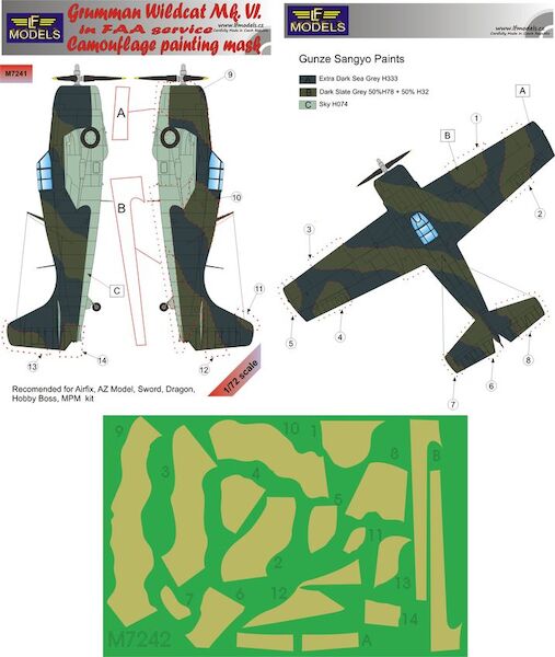 Grumman Martlet MKVI in FAA Service Camouflage Painting Mask  LFM7242