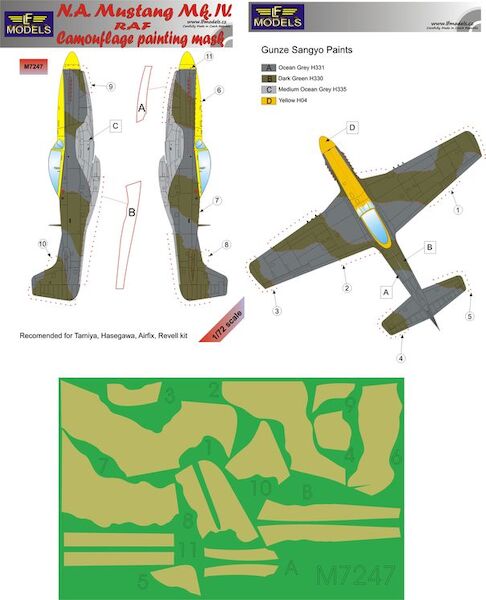 North American Mustang MKIV RAF Camouflage Painting Mask Part 4  LFM7247