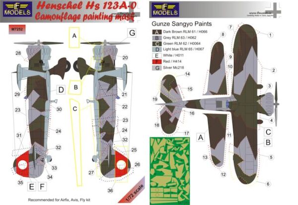 Henschel HS123A-0 Camouflage Painting Mask LFM7252
