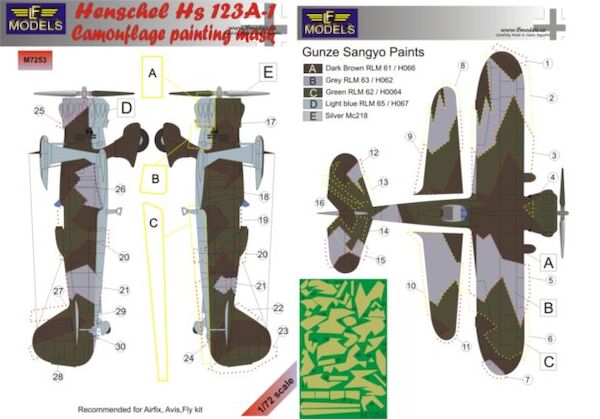 Henschel HS123A-1 Camouflage Painting Mask  LFM7253