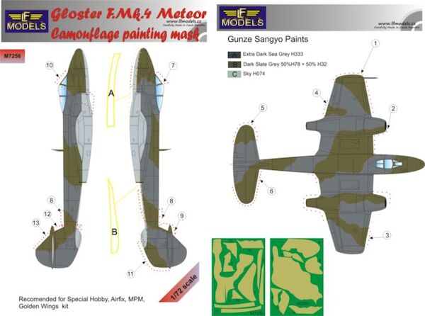 Gloster Meteor F MK4 Camouflage Painting Mask LFM7256