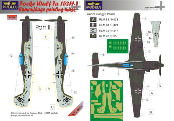 Focke Wulf TA152H-1 Camouflage Painting Mask Part 2 LFM7258