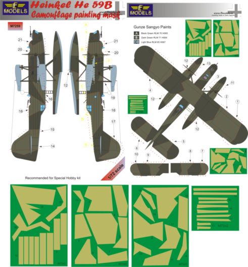 Heinkel He59B Camouflage Painting Mask  LFM7259