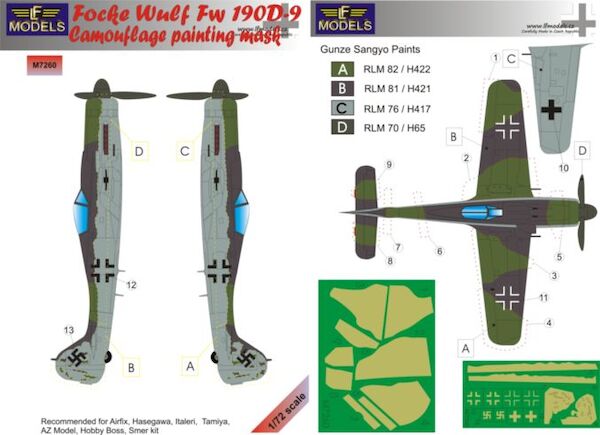 Focke Wulf Fw190D-9 Camouflage Painting Mask LFM7260