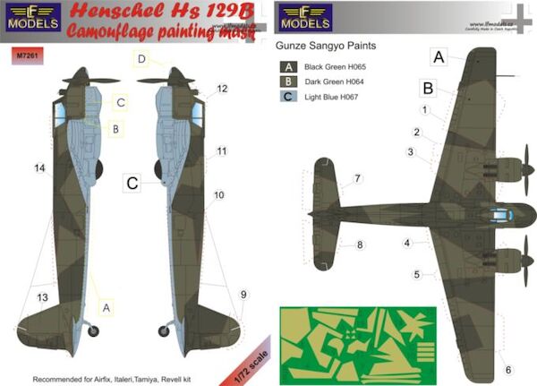 Henschel Hs129B Camouflage Painting Mask  LFM7261