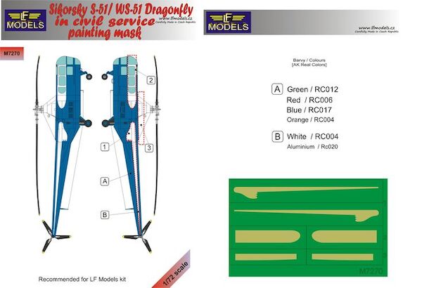 Sikorsky S51/WS51 in civil Service Painting Mask (LF) LFM7270