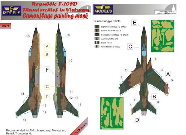 Republic F105D Thunderchief Camouflage Painting Mask LFM7271
