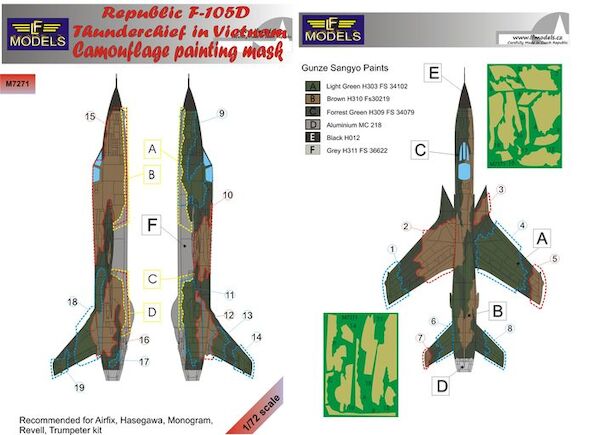 Republic F105D Thunderchief Camouflage Painting Mask  LFM7271