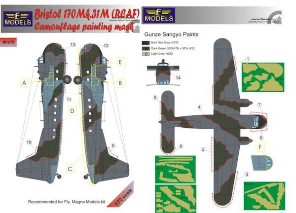 Bristol 170 Freighter MK31M (RCAF)  Camouflage Painting Mask  LFM7275