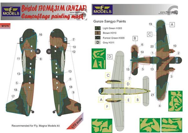 Bristol 170 Freighter MK31M (RNZAF) Camouflage Painting Mask LFM7276