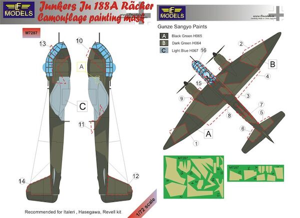 Junkers Ju188A Racher Camouflage Painting Mask LFM7287