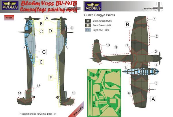 Blohm & Voss BV141B  Camouflage Painting Mask  LFM7288