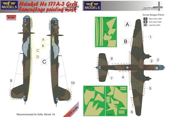 Heinkel he177A-3 Greif Camouflage Painting Mask  LFM7292
