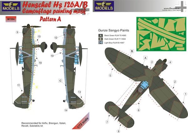 Henschel Hs126A/B Pattern A Camouflage Painting Mask LFM7294