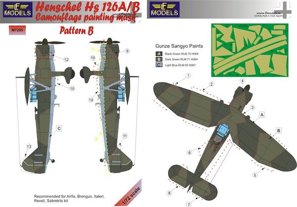 Henschel Hs-126A/B Pattern B Camouflage Painting Mask LFM7295