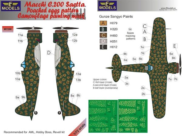 Macchi C200 Saetta Poached egg pattern Camouflage Painting Mask LFM7298